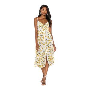 Yumi Kim Pretty Woman‎ White Sleeveless Strap yellow Lemon Maxi midi Dress 2